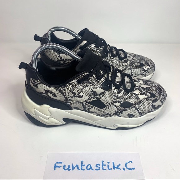❌SOLD❌ Bershka Snakeskin Print Platform Sneakers Shoes Womens Sz EU: 39, US: 8.5 - Picture 1 of 11